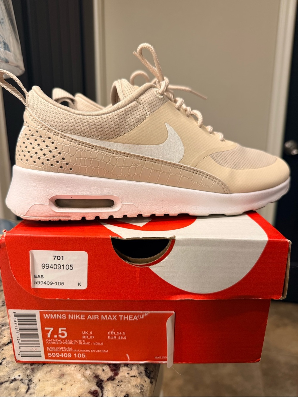 Nike Women’s Air Max Thea Sneakers — Beige/White